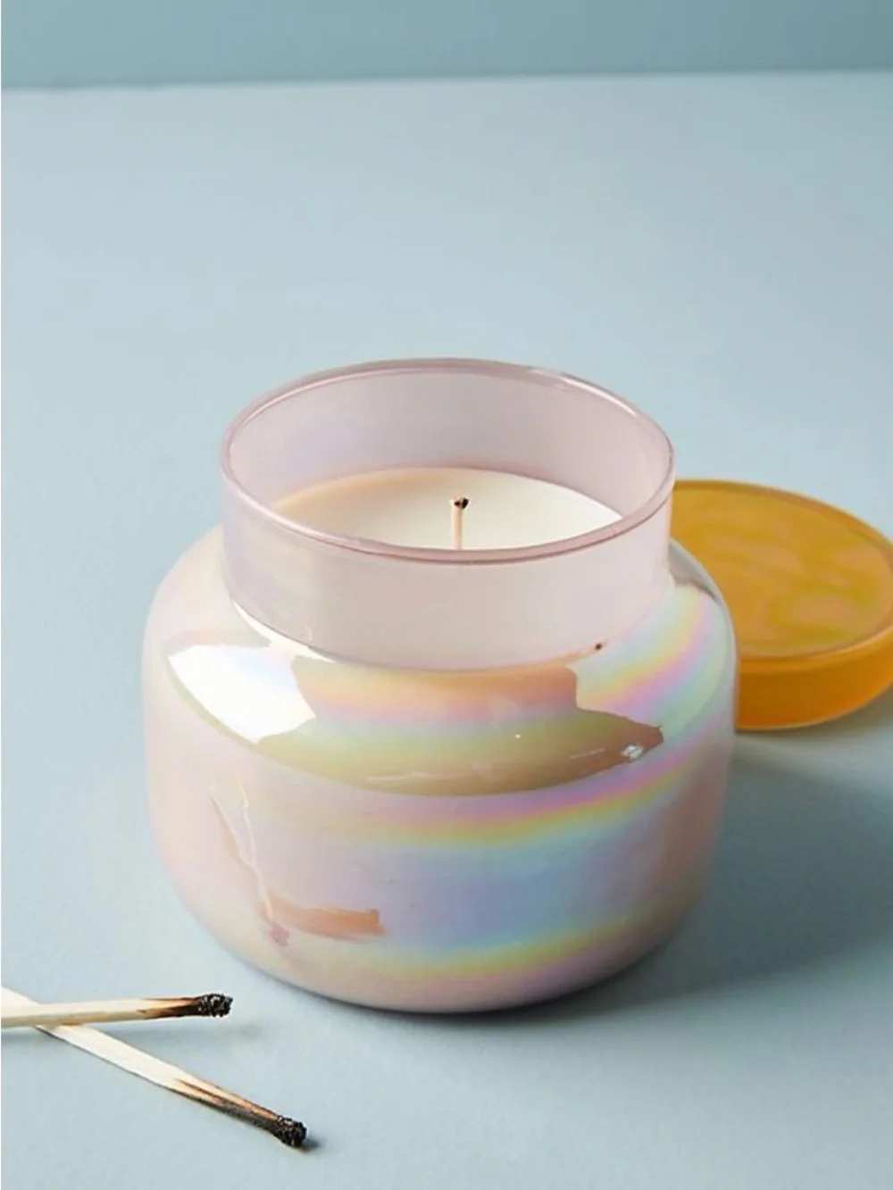 Anthropologie Capri Blue Colorblock Iridescent Jar Candle 70 Hour Burn Time